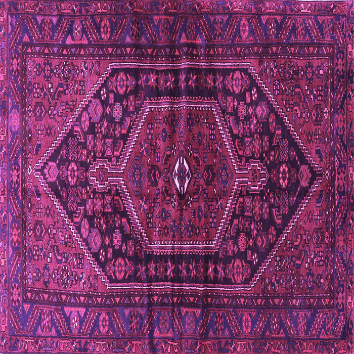 Square Machine Washable Persian Purple Traditional Area Rugs, wshtr2859pur