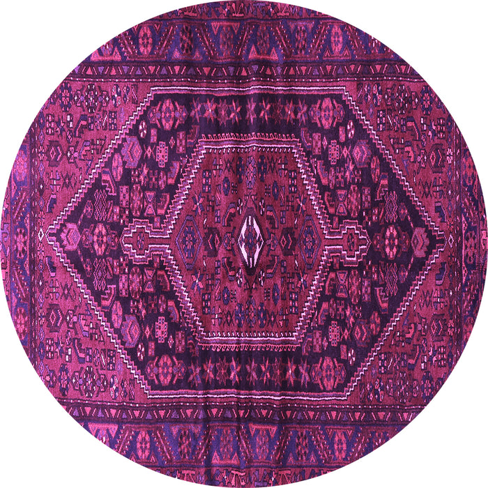 Round Persian Purple Traditional Rug, tr2859pur