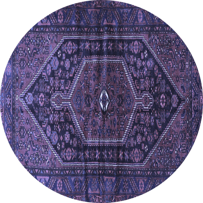 Round Persian Blue Traditional Rug, tr2859blu