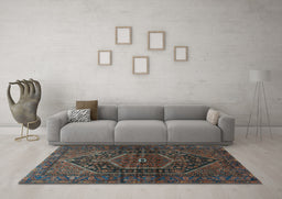 Machine Washable Persian Light Blue Traditional Rug in a Living Room, wshtr2859lblu
