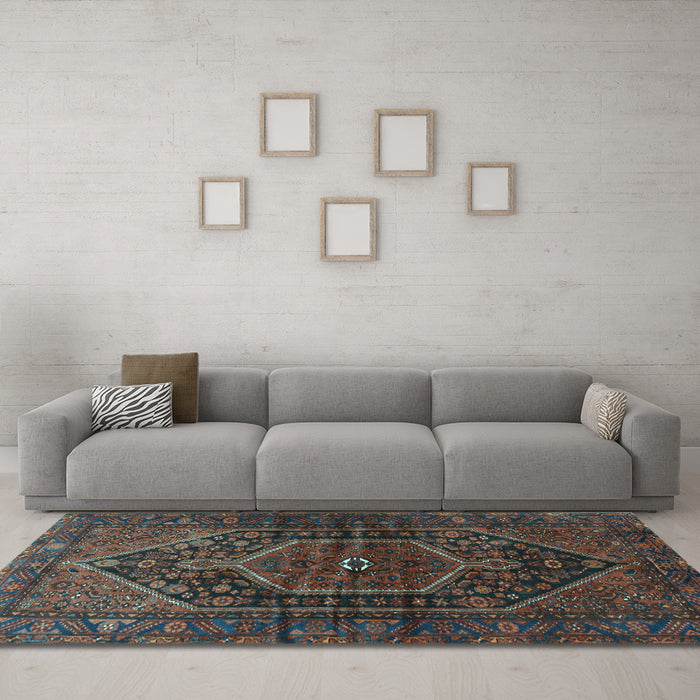 Machine Washable Persian Light Blue Traditional Rug in a Living Room, wshtr2859lblu