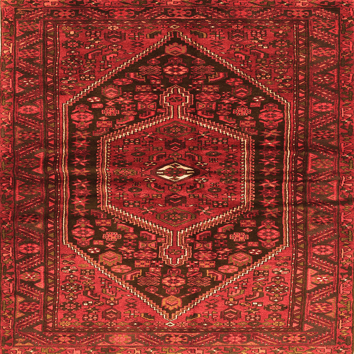 Round Machine Washable Persian Orange Traditional Area Rugs, wshtr2859org