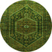 Machine Washable Persian Green Traditional Area Rugs, wshtr2859grn