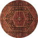 Round Machine Washable Persian Brown Traditional Rug, wshtr2859brn