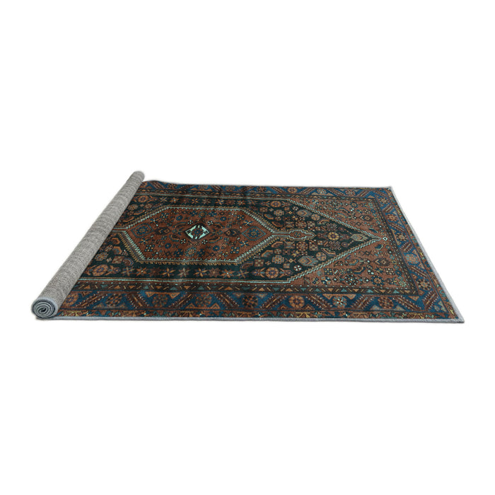 Sideview of Machine Washable Persian Light Blue Traditional Rug, wshtr2859lblu