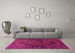 Machine Washable Persian Pink Traditional Rug in a Living Room, wshtr2859pnk