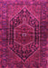 Machine Washable Persian Pink Traditional Rug, wshtr2859pnk