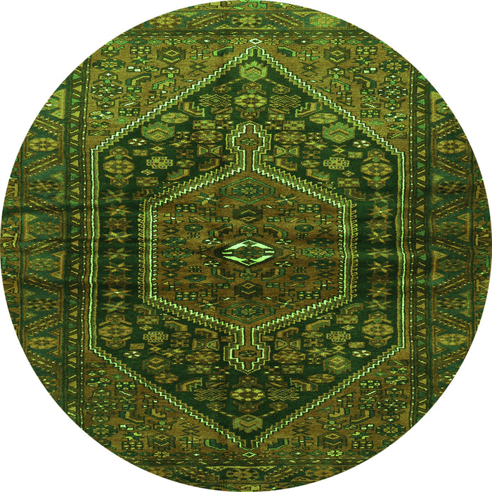 Square Persian Green Traditional Rug, tr2859grn