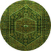 Square Persian Green Traditional Rug, tr2859grn