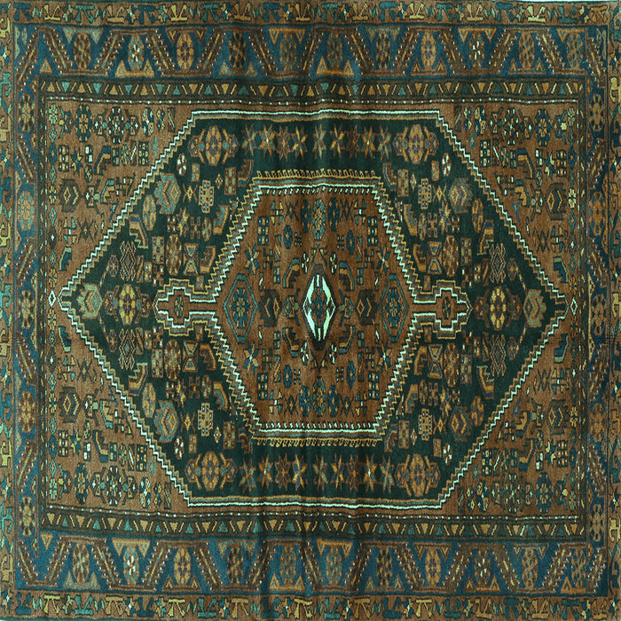 Square Persian Turquoise Traditional Rug, tr2859turq