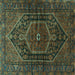 Square Persian Turquoise Traditional Rug, tr2859turq