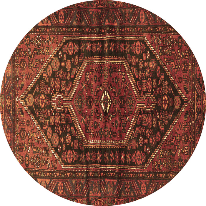 Round Persian Brown Traditional Rug, tr2859brn