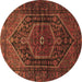 Round Persian Brown Traditional Rug, tr2859brn