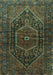 Machine Washable Persian Turquoise Traditional Area Rugs, wshtr2859turq