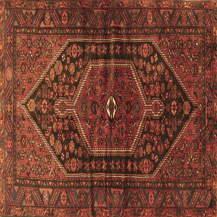Square Machine Washable Persian Brown Traditional Rug, wshtr2859brn
