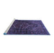 Sideview of Machine Washable Persian Blue Traditional Rug, wshtr2859blu