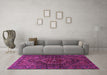 Machine Washable Persian Purple Traditional Area Rugs in a Living Room, wshtr2859pur