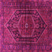 Square Machine Washable Persian Pink Traditional Rug, wshtr2859pnk