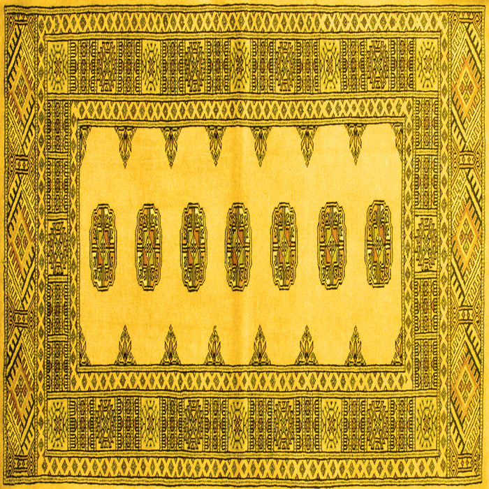 Square Machine Washable Southwestern Yellow Country Rug, wshtr285yw