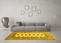 Machine Washable Southwestern Yellow Country Rug, wshtr285yw