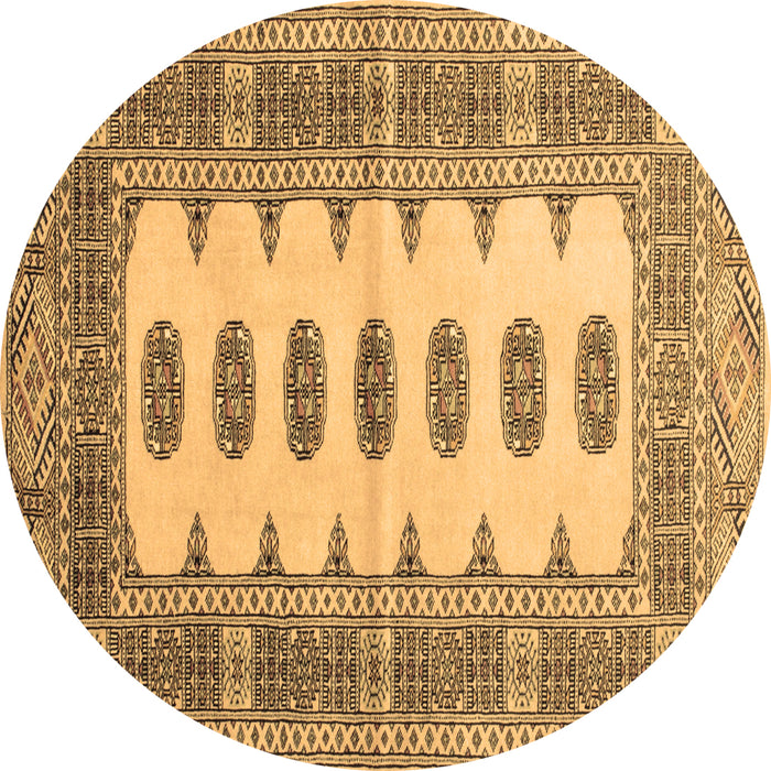 Round Southwestern Brown Country Rug, tr285brn