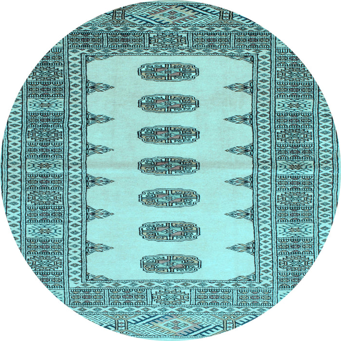 Round Machine Washable Southwestern Light Blue Country Rug, wshtr285lblu