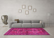 Machine Washable Persian Pink Traditional Rug in a Living Room, wshtr2860pnk