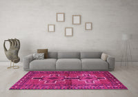 Machine Washable Persian Pink Traditional Rug, wshtr2860pnk