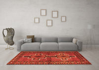 Machine Washable Persian Orange Traditional Rug, wshtr2860org