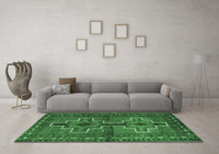 Machine Washable Persian Emerald Green Traditional Rug, wshtr2860emgrn