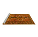 Sideview of Machine Washable Persian Yellow Traditional Rug, wshtr2860yw