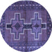 Round Persian Blue Traditional Rug, tr2860blu