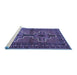 Sideview of Machine Washable Persian Blue Traditional Rug, wshtr2860blu