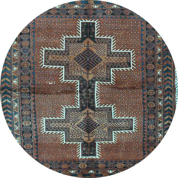 Round Persian Light Blue Traditional Rug, tr2860lblu