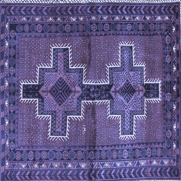 Square Machine Washable Persian Blue Traditional Rug, wshtr2860blu