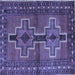 Square Machine Washable Persian Blue Traditional Rug, wshtr2860blu