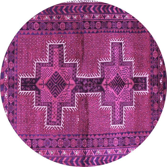 Round Persian Purple Traditional Rug, tr2860pur