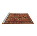 Sideview of Machine Washable Persian Brown Traditional Rug, wshtr2860brn