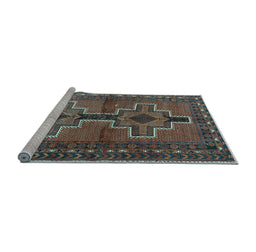 Sideview of Machine Washable Persian Light Blue Traditional Rug, wshtr2860lblu