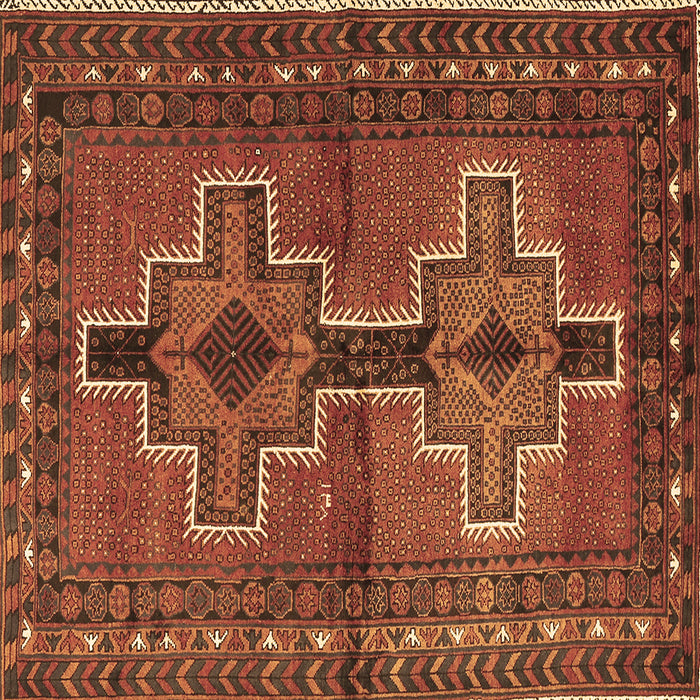 Square Machine Washable Persian Brown Traditional Rug, wshtr2860brn