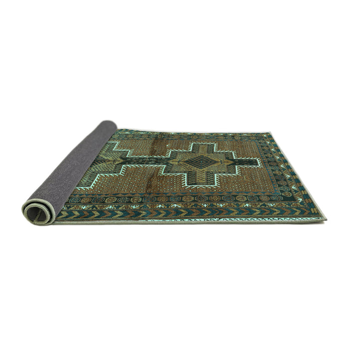 Sideview of Persian Turquoise Traditional Rug, tr2860turq