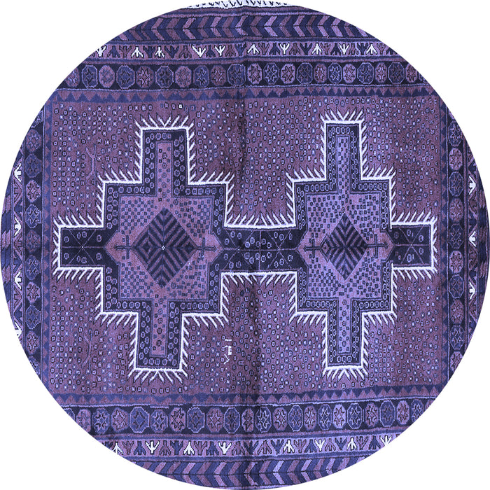 Round Machine Washable Persian Blue Traditional Rug, wshtr2860blu