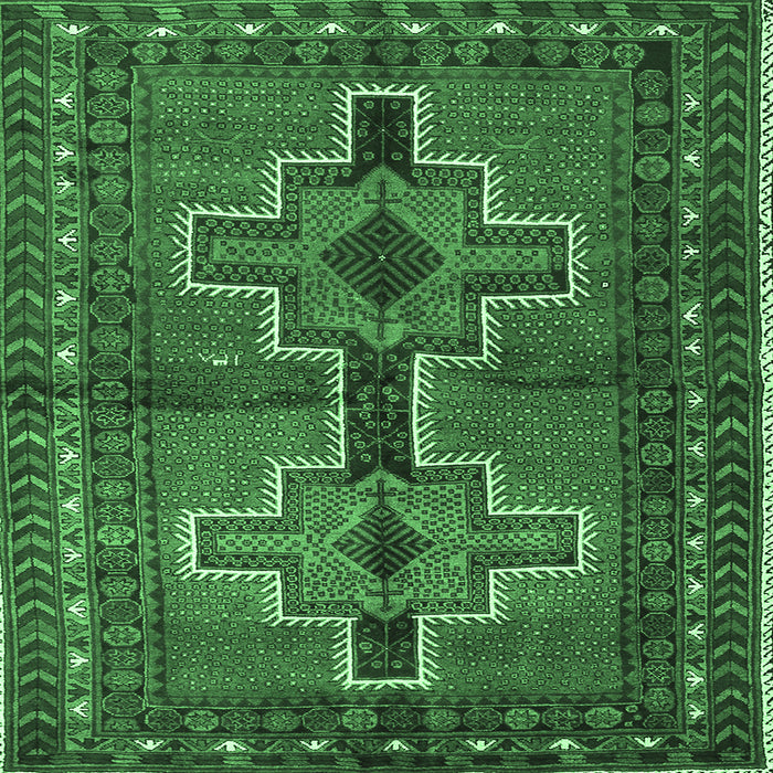 Square Persian Emerald Green Traditional Rug, tr2860emgrn
