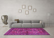 Machine Washable Persian Purple Traditional Area Rugs in a Living Room, wshtr2860pur