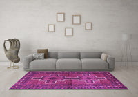 Machine Washable Persian Purple Traditional Rug, wshtr2860pur