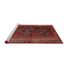 Sideview of Machine Washable Traditional Tomato Red Rug, wshtr2861