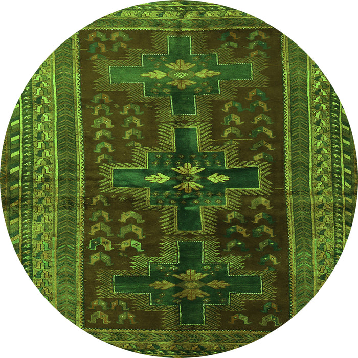 Square Persian Green Traditional Rug, tr2861grn