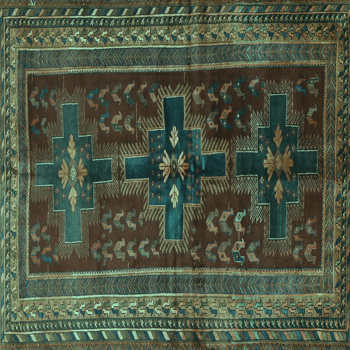 Square Persian Turquoise Traditional Rug, tr2861turq