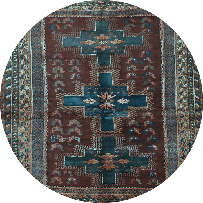 Round Persian Light Blue Traditional Rug, tr2861lblu