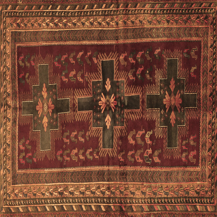Square Persian Brown Traditional Rug, tr2861brn